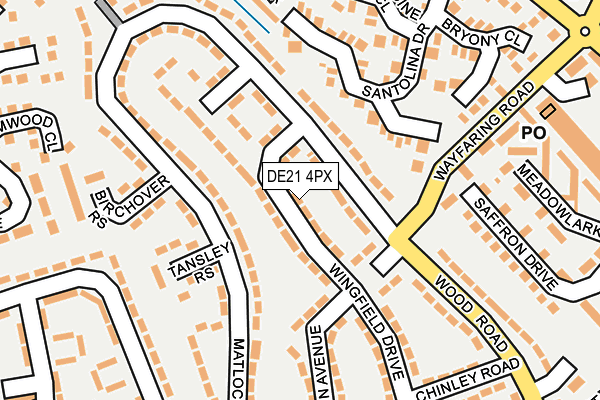 DE21 4PX map - OS OpenMap – Local (Ordnance Survey)
