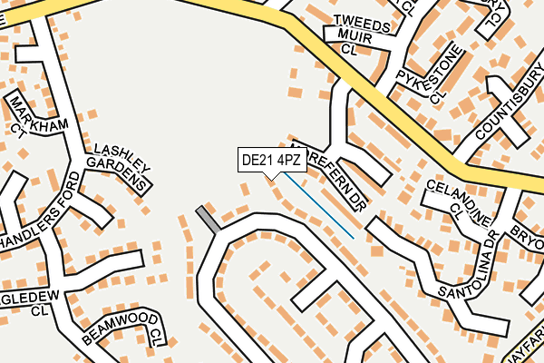 DE21 4PZ map - OS OpenMap – Local (Ordnance Survey)