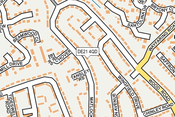DE21 4QD map - OS OpenMap – Local (Ordnance Survey)