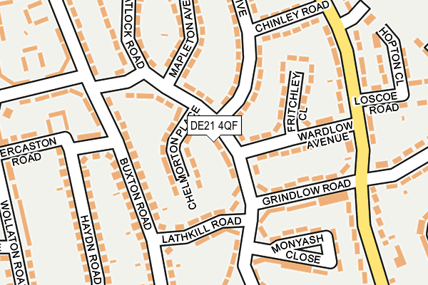 DE21 4QF map - OS OpenMap – Local (Ordnance Survey)