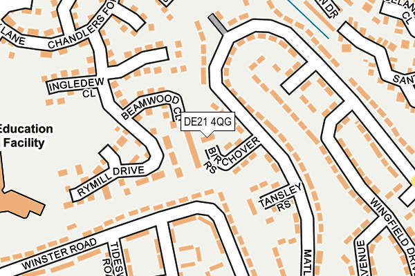DE21 4QG map - OS OpenMap – Local (Ordnance Survey)
