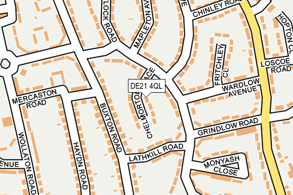 DE21 4QL map - OS OpenMap – Local (Ordnance Survey)