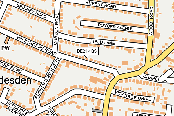 DE21 4QS map - OS OpenMap – Local (Ordnance Survey)