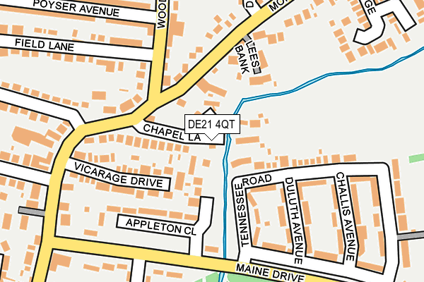 DE21 4QT map - OS OpenMap – Local (Ordnance Survey)