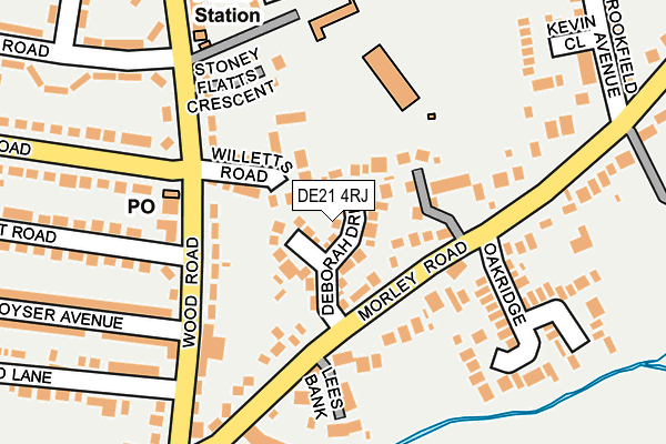 DE21 4RJ map - OS OpenMap – Local (Ordnance Survey)