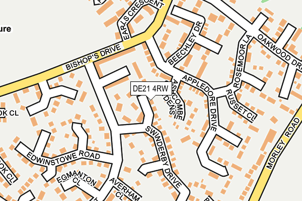 DE21 4RW map - OS OpenMap – Local (Ordnance Survey)