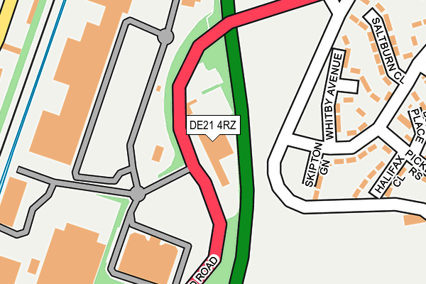DE21 4RZ map - OS OpenMap – Local (Ordnance Survey)