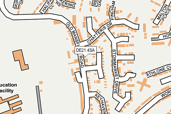 DE21 4SA map - OS OpenMap – Local (Ordnance Survey)