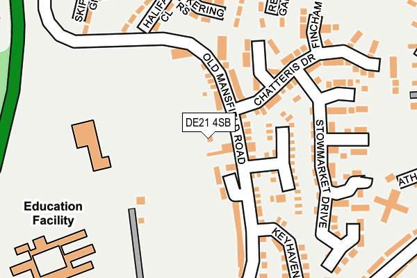DE21 4SB map - OS OpenMap – Local (Ordnance Survey)