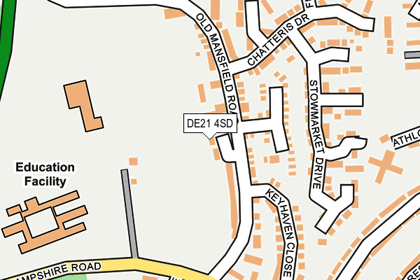 DE21 4SD map - OS OpenMap – Local (Ordnance Survey)