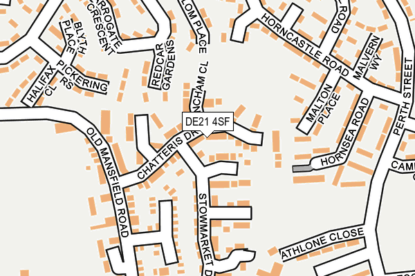 DE21 4SF map - OS OpenMap – Local (Ordnance Survey)