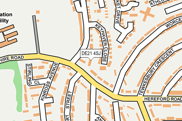 DE21 4SJ map - OS OpenMap – Local (Ordnance Survey)