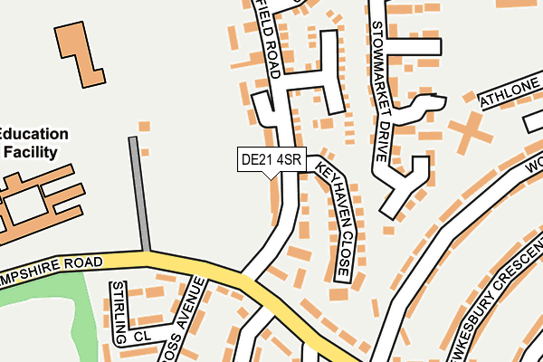 DE21 4SR map - OS OpenMap – Local (Ordnance Survey)