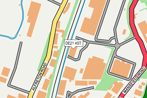 DE21 4ST map - OS OpenMap – Local (Ordnance Survey)