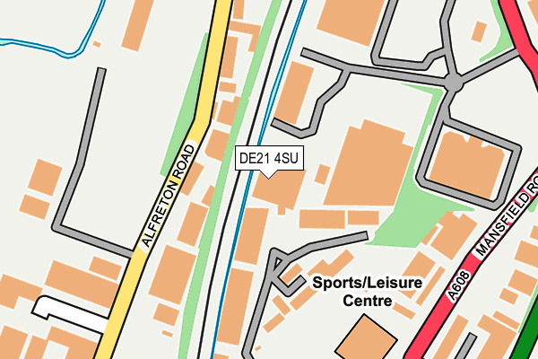 DE21 4SU map - OS OpenMap – Local (Ordnance Survey)