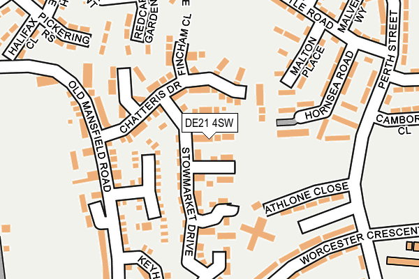 DE21 4SW map - OS OpenMap – Local (Ordnance Survey)