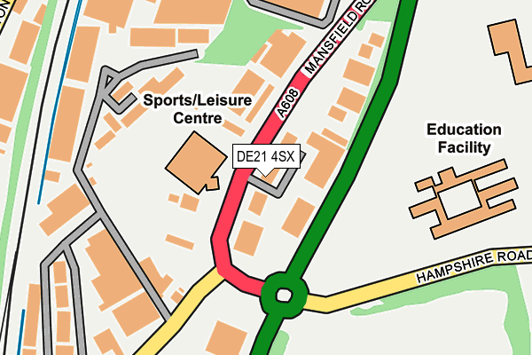 DE21 4SX map - OS OpenMap – Local (Ordnance Survey)