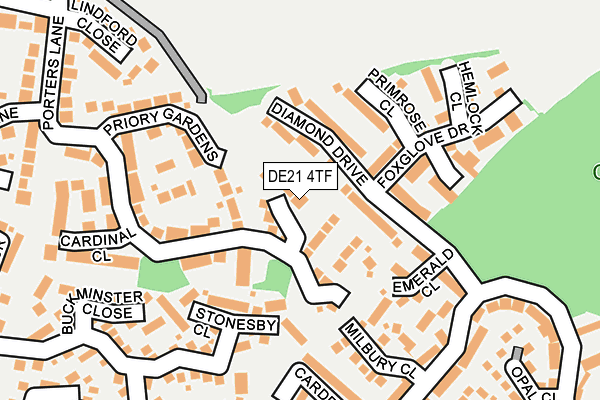DE21 4TF map - OS OpenMap – Local (Ordnance Survey)