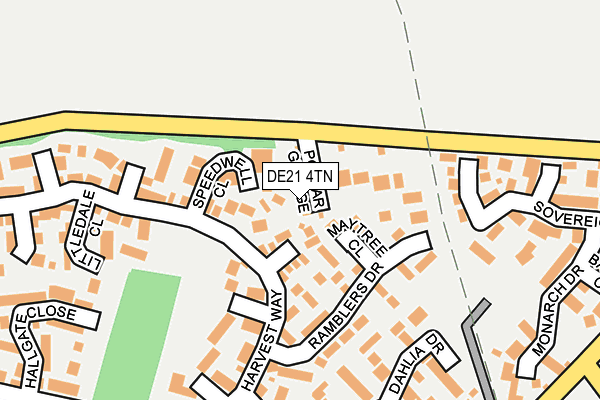 DE21 4TN map - OS OpenMap – Local (Ordnance Survey)