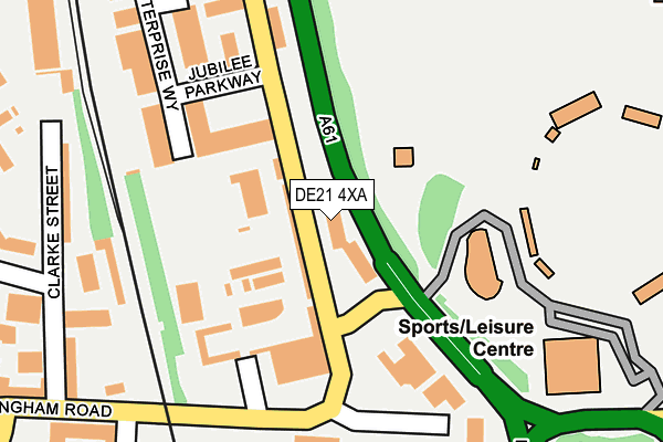 DE21 4XA map - OS OpenMap – Local (Ordnance Survey)