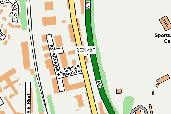 DE21 4XF map - OS OpenMap – Local (Ordnance Survey)