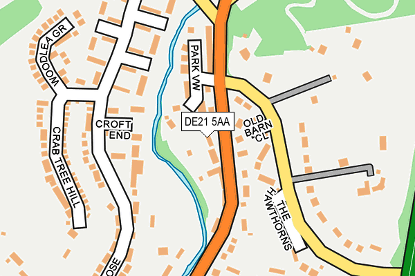 DE21 5AA map - OS OpenMap – Local (Ordnance Survey)