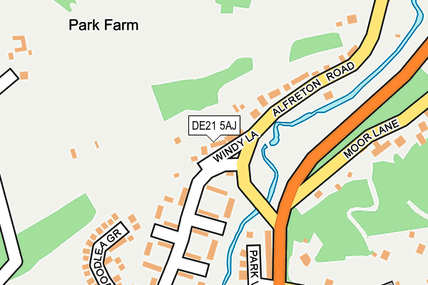 DE21 5AJ map - OS OpenMap – Local (Ordnance Survey)