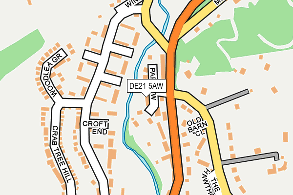 DE21 5AW map - OS OpenMap – Local (Ordnance Survey)