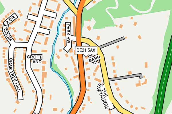 DE21 5AX map - OS OpenMap – Local (Ordnance Survey)