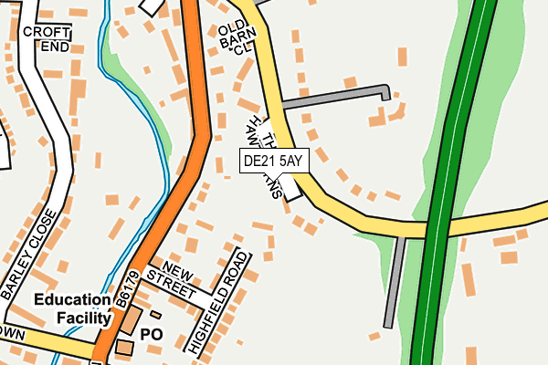 DE21 5AY map - OS OpenMap – Local (Ordnance Survey)