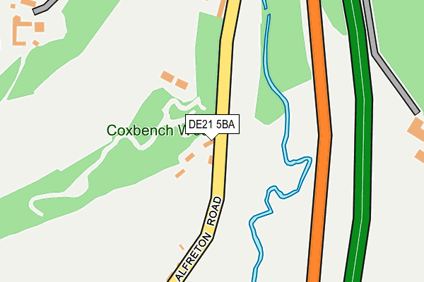 DE21 5BA map - OS OpenMap – Local (Ordnance Survey)