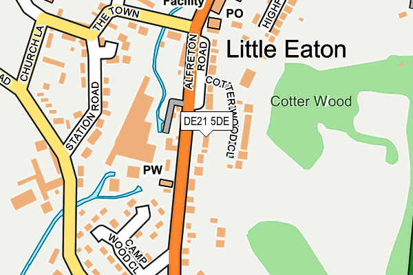 DE21 5DE map - OS OpenMap – Local (Ordnance Survey)