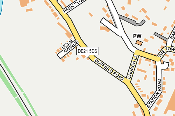 DE21 5DS map - OS OpenMap – Local (Ordnance Survey)