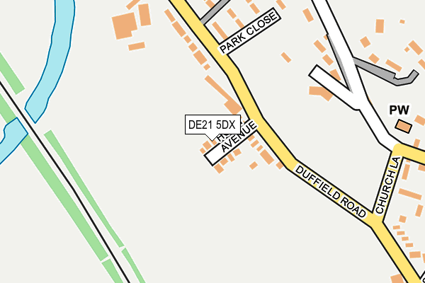 DE21 5DX map - OS OpenMap – Local (Ordnance Survey)