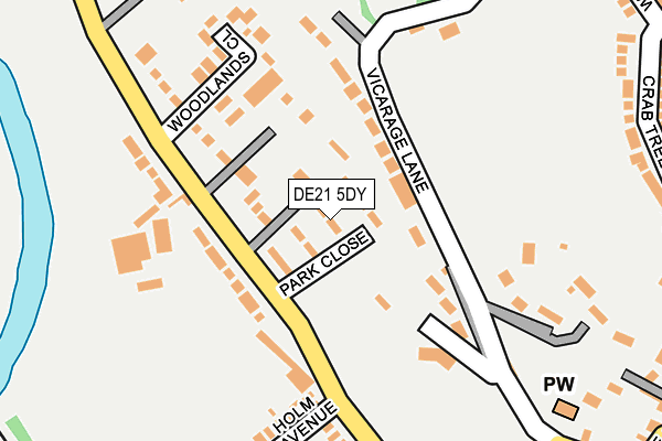 DE21 5DY map - OS OpenMap – Local (Ordnance Survey)