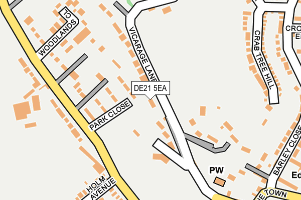 DE21 5EA map - OS OpenMap – Local (Ordnance Survey)