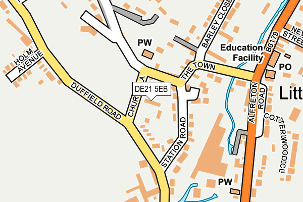 DE21 5EB map - OS OpenMap – Local (Ordnance Survey)