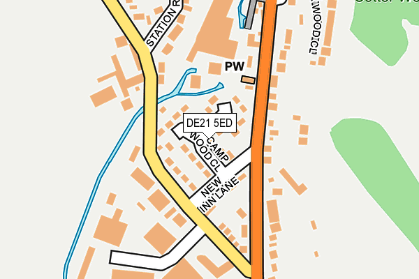 DE21 5ED map - OS OpenMap – Local (Ordnance Survey)
