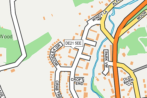 DE21 5EE map - OS OpenMap – Local (Ordnance Survey)