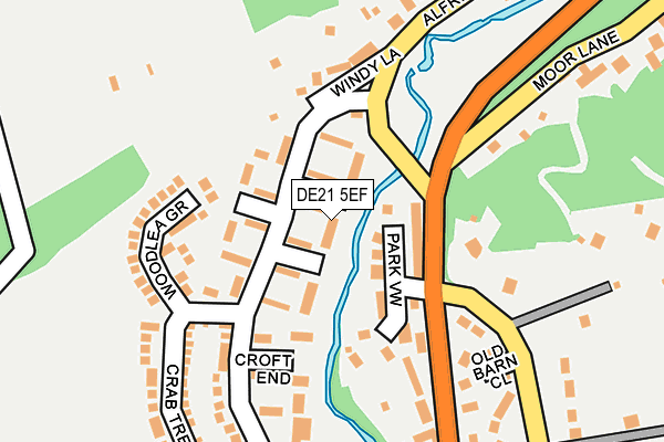 DE21 5EF map - OS OpenMap – Local (Ordnance Survey)