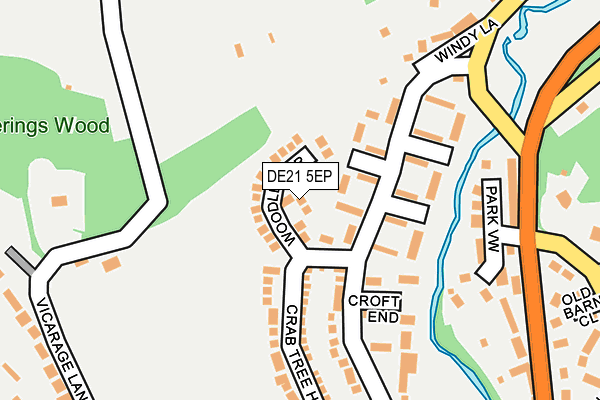 DE21 5EP map - OS OpenMap – Local (Ordnance Survey)