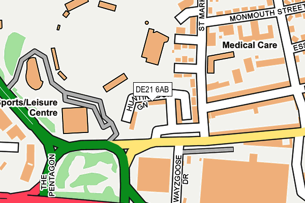 DE21 6AB map - OS OpenMap – Local (Ordnance Survey)