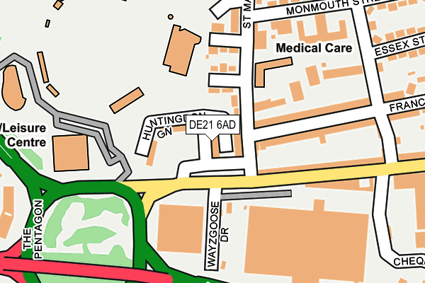 DE21 6AD map - OS OpenMap – Local (Ordnance Survey)