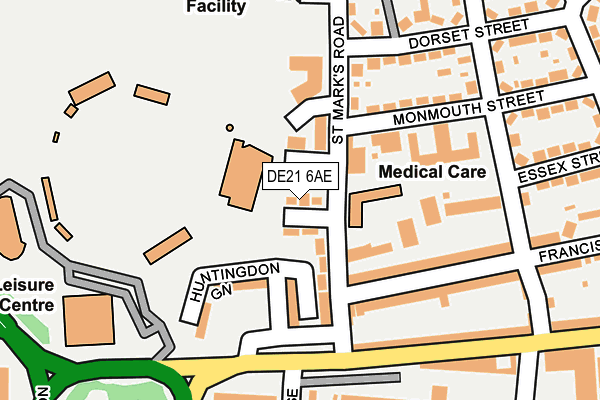 DE21 6AE map - OS OpenMap – Local (Ordnance Survey)