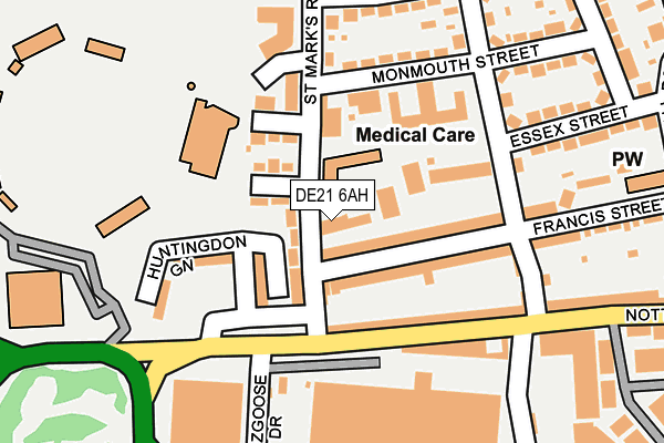 DE21 6AH map - OS OpenMap – Local (Ordnance Survey)