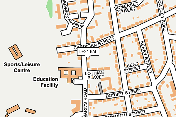DE21 6AL map - OS OpenMap – Local (Ordnance Survey)