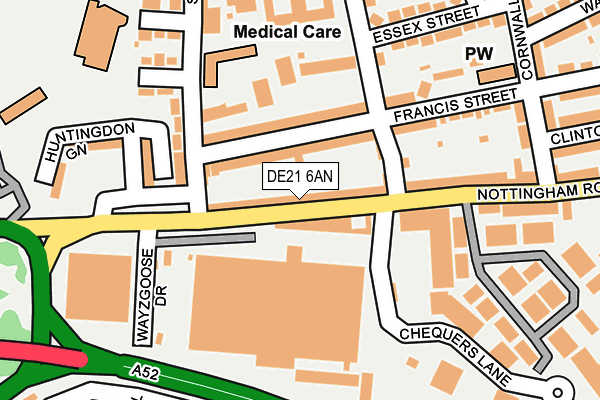 DE21 6AN map - OS OpenMap – Local (Ordnance Survey)
