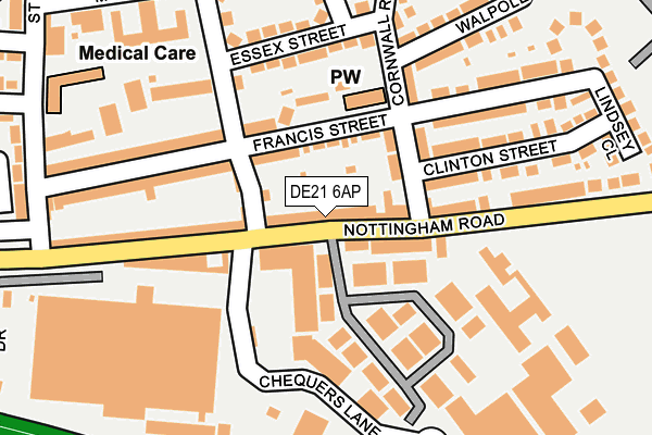 DE21 6AP map - OS OpenMap – Local (Ordnance Survey)