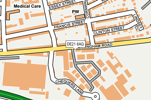 DE21 6AQ map - OS OpenMap – Local (Ordnance Survey)