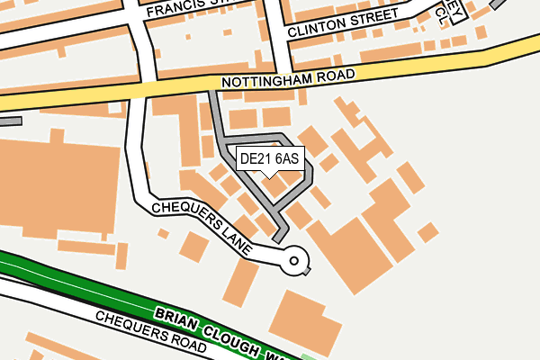 DE21 6AS map - OS OpenMap – Local (Ordnance Survey)